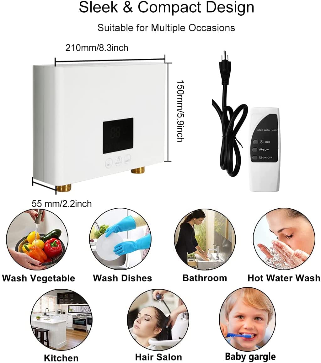 Factory price Wall Mounted Electric instant  Shower Heater Water Constant Temperature Hot Water Heater with Remote Control