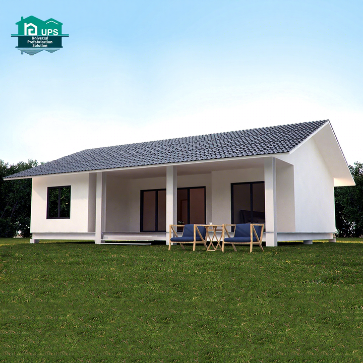 Best-selling Three Bedroom Sandwich Panel Prefabricated Villa Houses with Waterproof Feature and Modern Design for Carport Use
