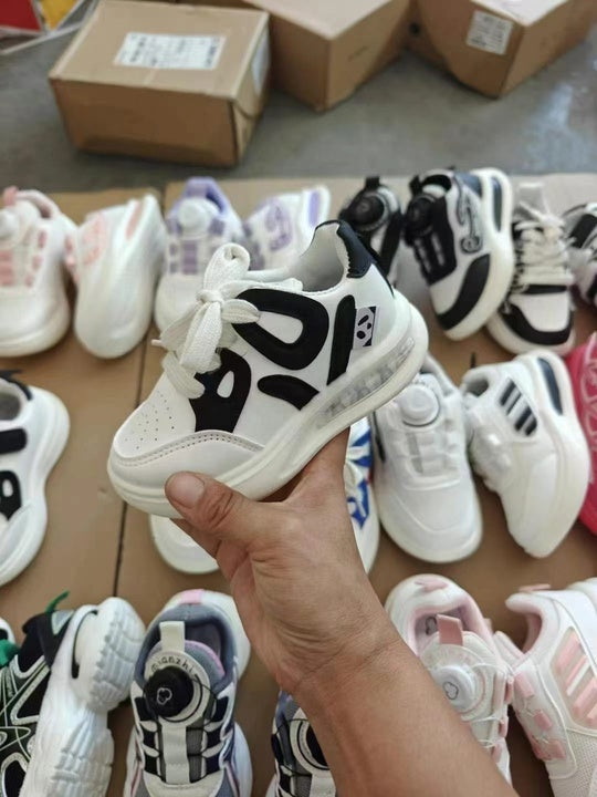Children's Sports Shoes Boys and Girls Casual Shoes Breathable Mesh Surface Rotating Button Fashion Children's Shoes Wholesale