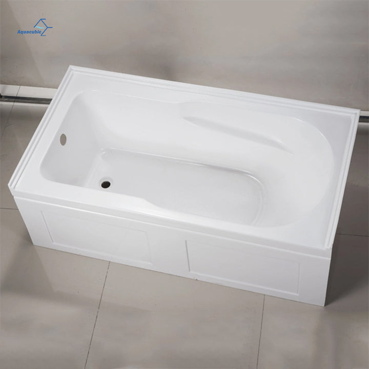 Experience Ultimate Comfort 60 Inch White Rectangular Skirt Corner Bath Tub for Projects