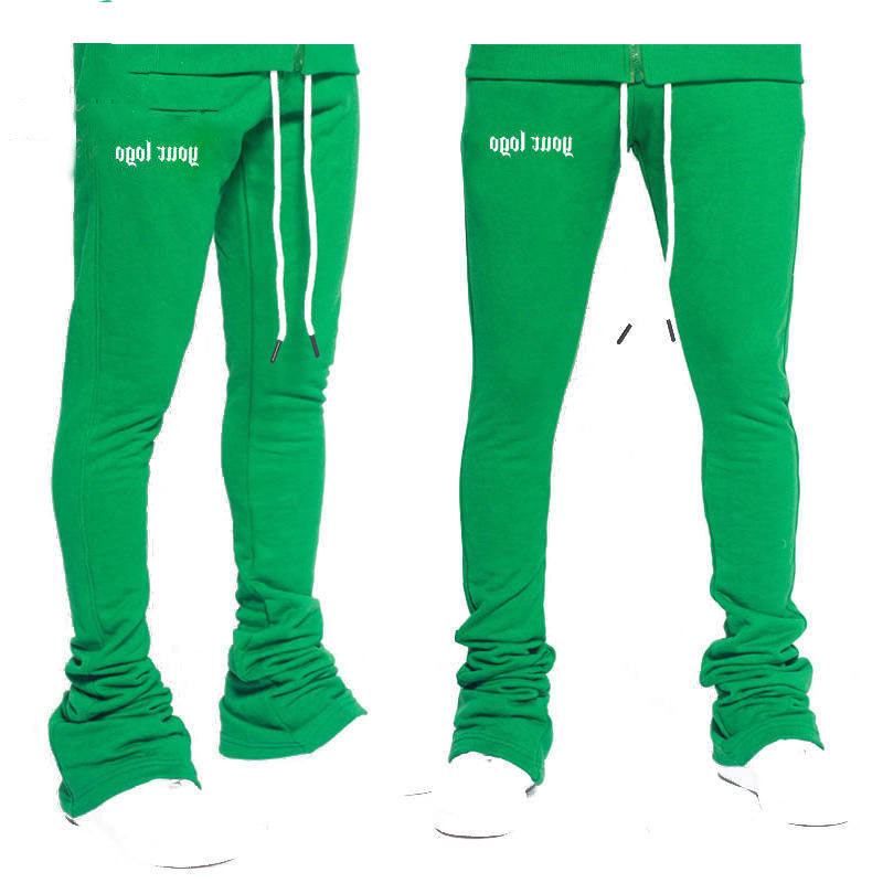 OEM Custom Logo Streetwear Flare Sweat Pants Men Women Cargo Joggers Sweatpants Stacked Flared Pants