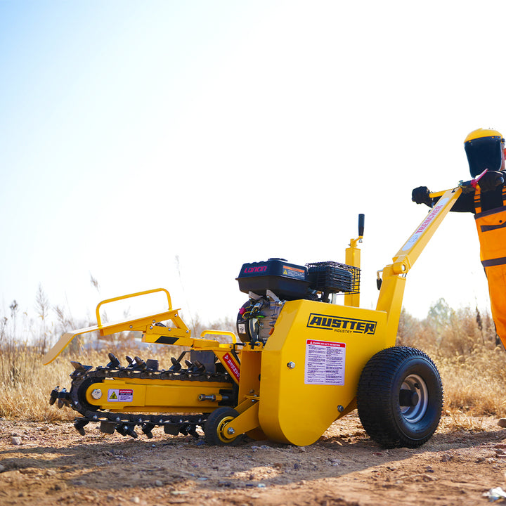 AUSTTER Professional Farm Using 7hp Gasoline Engine Ce Approved Power Trench Digger Mini Trencher