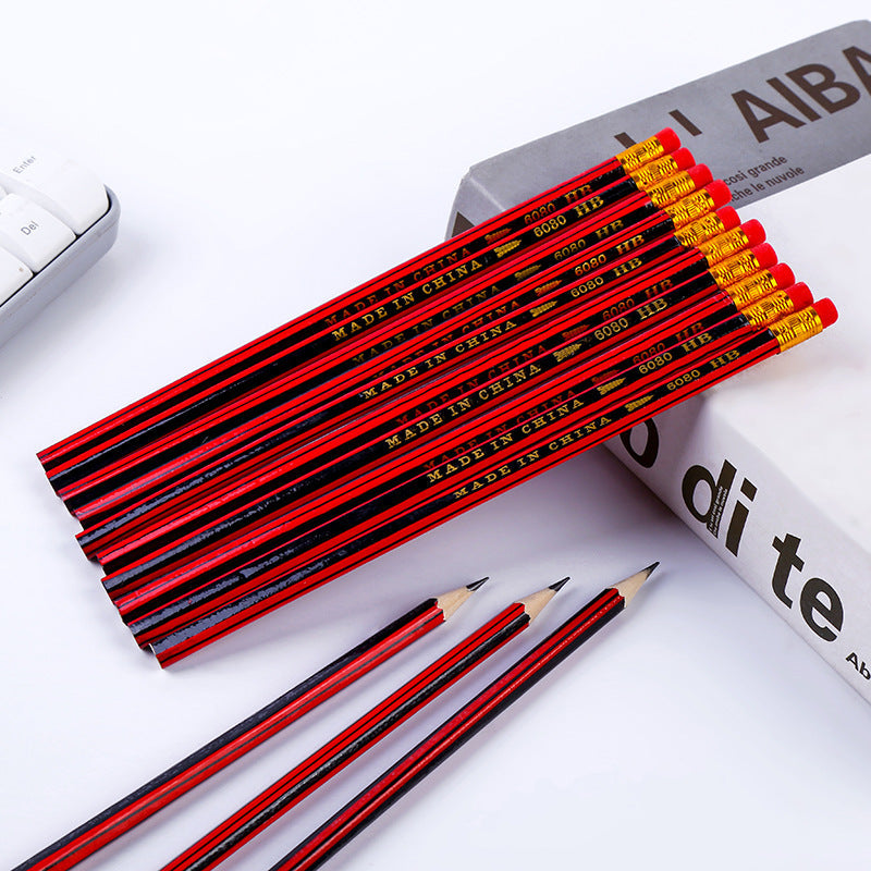 Promotional Cartoon Printed Personalised Pencil custom Printed Pencil Brand HB Wooden Pencil with Eraser Set