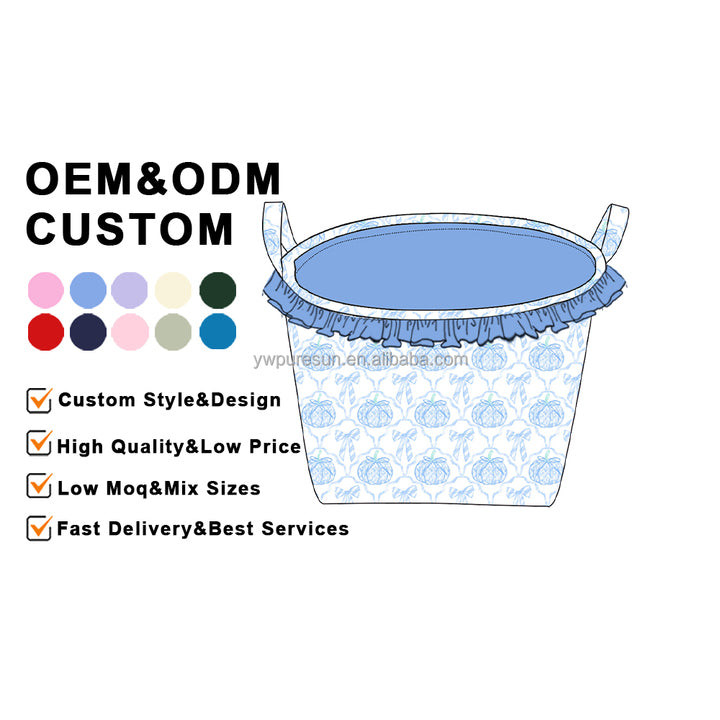 Custom Smocked Pumpkin Kids Girl Sets Smocked Toddler Girl Clothes Custom Smocked Clothes with Low Moq