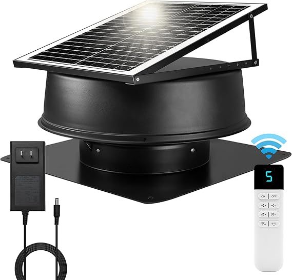 Quietcool 35W Solar Powered Industrial Attic Roof Mounted Vent Exhaust Fan with Smart Thermostat Fan Factory
