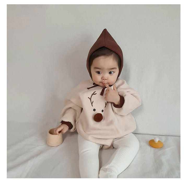 Autumn Winter Newborn Infant Toddler Boys Girls Clothes Casual Christmas Long Sleeve O-Neck Sherpa Unisex Baby Bodysuit