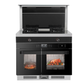 Home Kitchen 4 in 1 Integrated Stove In Cooker Multi-functional Gas Hob+range hood +Single Steam and Single Oven
