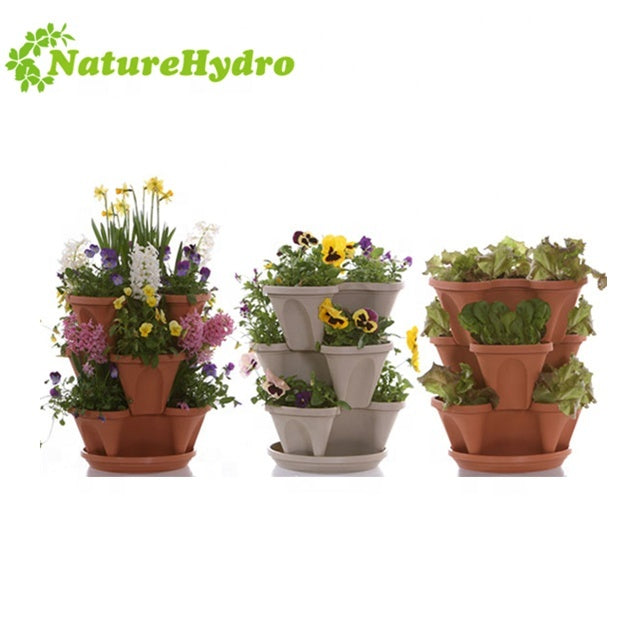 Hydroponic Stackable Plastic Garden Pots Planter