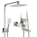 Rainfall Wall Mounted Top Shower and Hand Shower Set 304 Stainless Steel Wall-mount Bath Tub Rain-style Shower Faucet