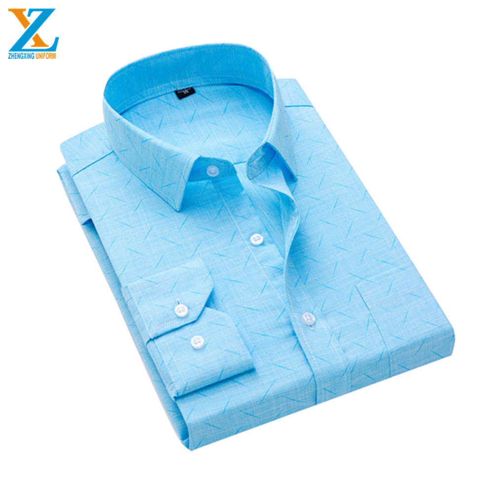 Shirts Mens Men Cotton Sleeve Formal Long Slim For 2021 Fit Dress Casual Man Collar T Design Printed With High Size Shirt