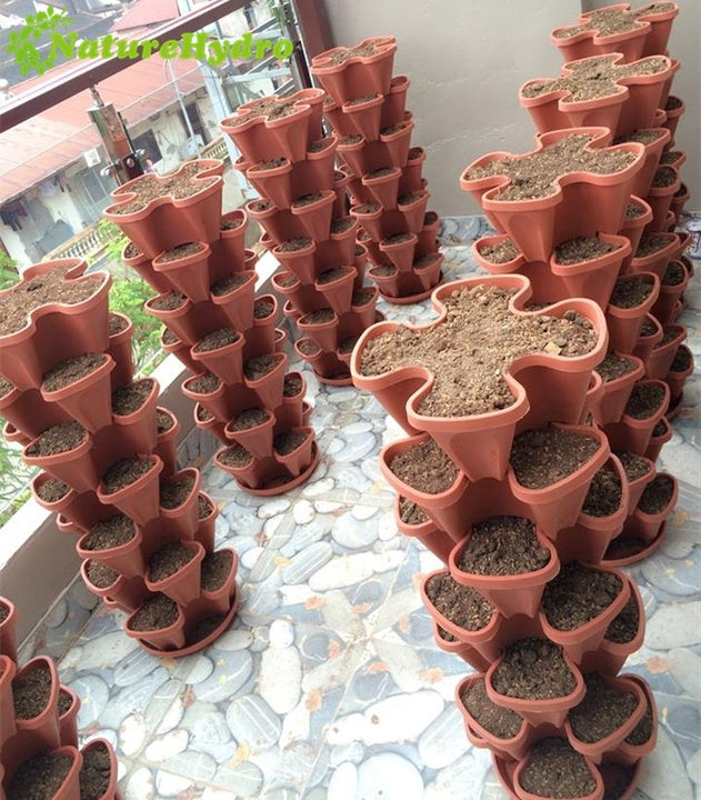 Hydroponic Stackable Plastic Garden Pots Planter
