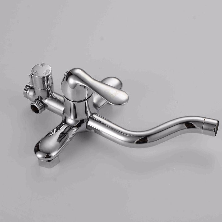 HUICI Modern Style Bath Rain Shower Set Hot and Cold Water Column with Diverter Hand Shower Faucet Accessory for Bathroom