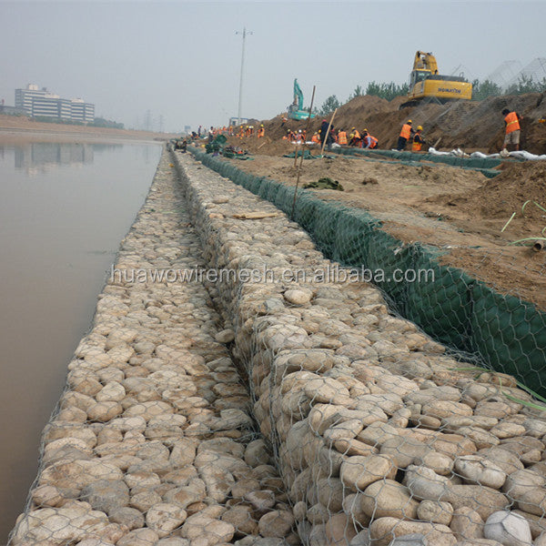Galvanized Gabion Stone Retaining Wall Cheap Steel Wire Mesh PVC Coating Hexagonal Hole Shape Welded Cut Size Processed Service