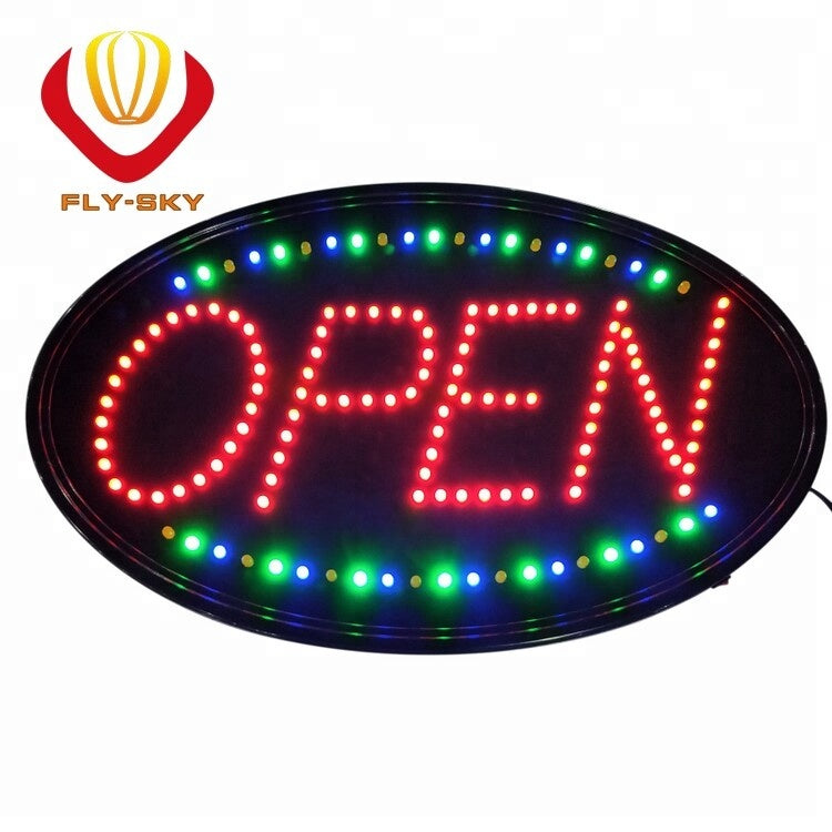 Neon Sign OPEN, LED business open sign advertisement board Electric Display Sign, Two Modes Flashing & Steady light