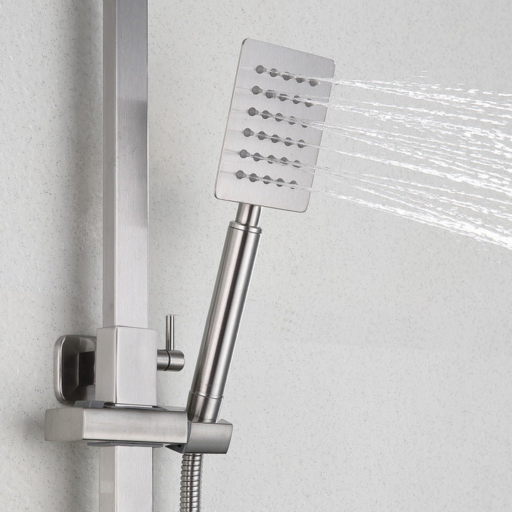 Rainfall Wall Mounted Top Shower and Hand Shower Set 304 Stainless Steel Wall-mount Bath Tub Rain-style Shower Faucet