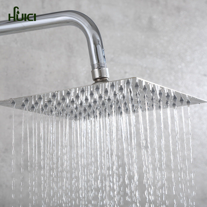 HUICI Modern Style Bath Rain Shower Set Hot and Cold Water Column with Diverter Hand Shower Faucet Accessory for Bathroom