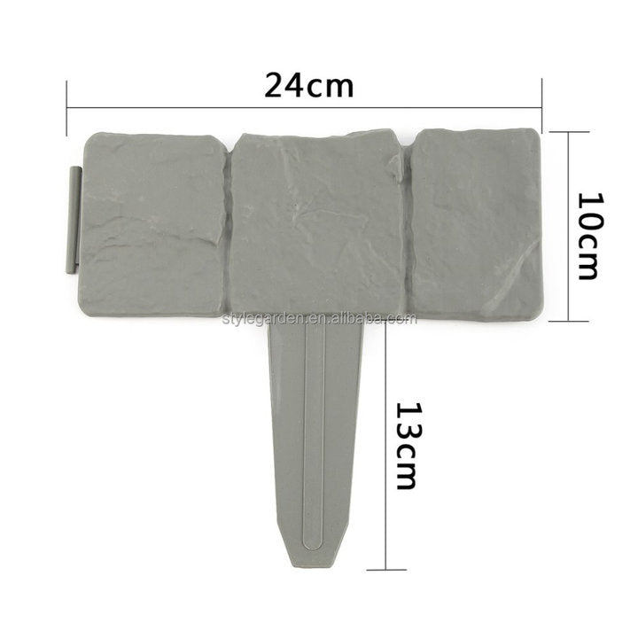 10 Pack Cobbled Stone Effect Garten Jardin Garden Lawn Edging Border