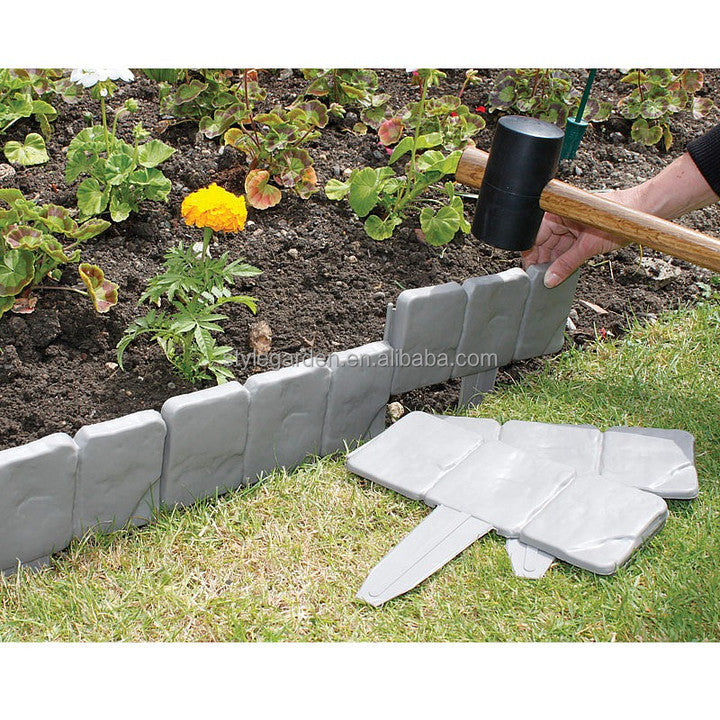 10 Pack Cobbled Stone Effect Garten Jardin Garden Lawn Edging Border