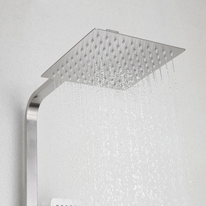 Rainfall Wall Mounted Top Shower and Hand Shower Set 304 Stainless Steel Wall-mount Bath Tub Rain-style Shower Faucet
