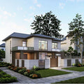 2025 econel Luxury Modern Prefab Cement Panel +foam House Light Steel Econel Panel House