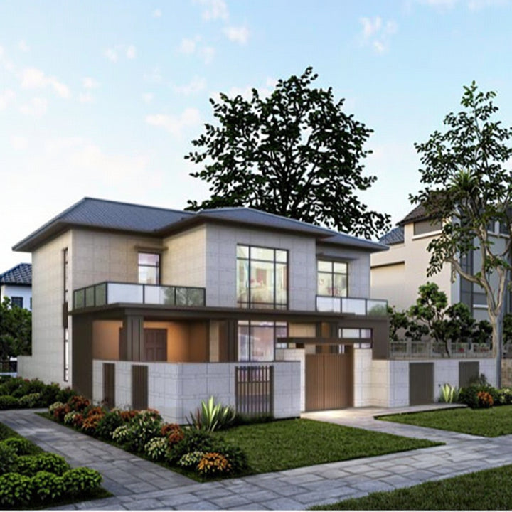 2025 econel Luxury Modern Prefab Cement Panel +foam House Light Steel Econel Panel House