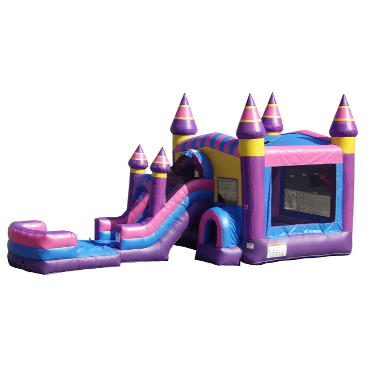 Inflatable Bouncer Combo Water Slide Commercial Outdoor Purple Jumping Castle Playground Carnival Games Kids Bouncy Blow House