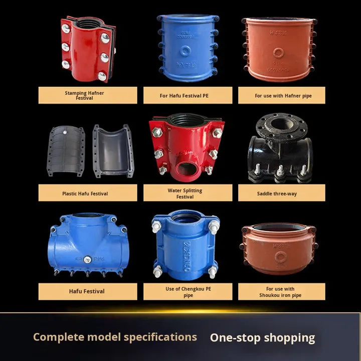 PN16 Cast Iron Pipe Fitting Leak Stopper, Cast Iron Emergency Repair Connection Half-section Water Pipe Leak Limiter