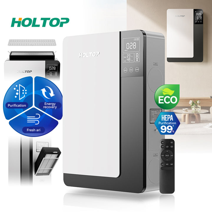 Holtop Recovery Ventilation System Enthalpy Heat Exchange Core Ductless Wall Mounting Erv Wifi Control Home Erv System