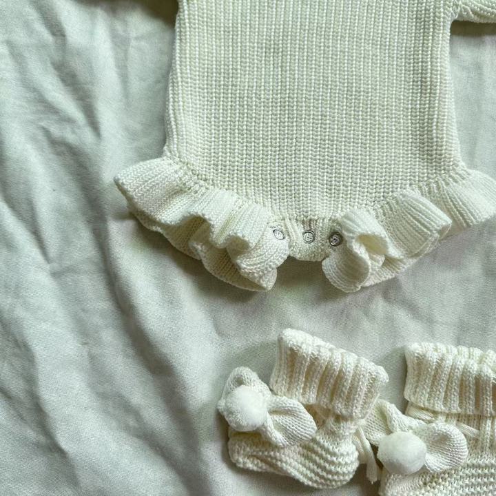 Baby Romper Newborn Baby Knitted Clothes Long Sleeve Knit Romper Jumpsuit with Headband Infant Fall Winter Clothes