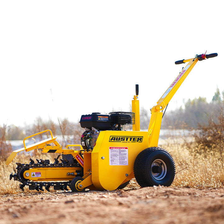 AUSTTER Professional Farm Using 7hp Gasoline Engine Ce Approved Power Trench Digger Mini Trencher