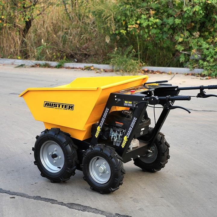 AUSTTER 250KG 500KG Gas Motor Power Wheelbarrow Barrow Gasoline Motorized 4 Wheels Mini Truck 4x4 Small Dumper
