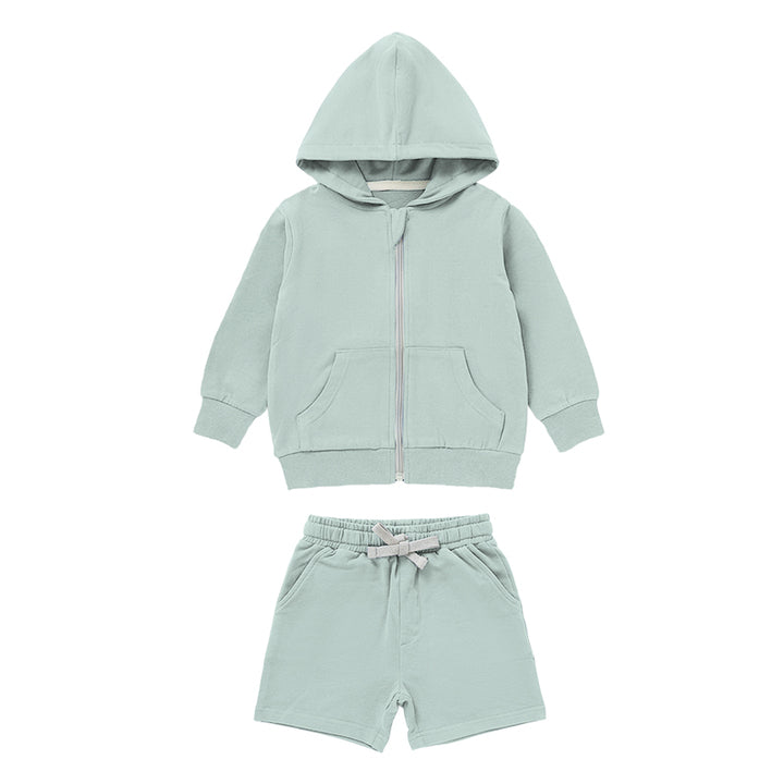Solid Fashion Children Baby Hoodies Sweatshirts and Shorts Set Baby Clothing Set Autumn