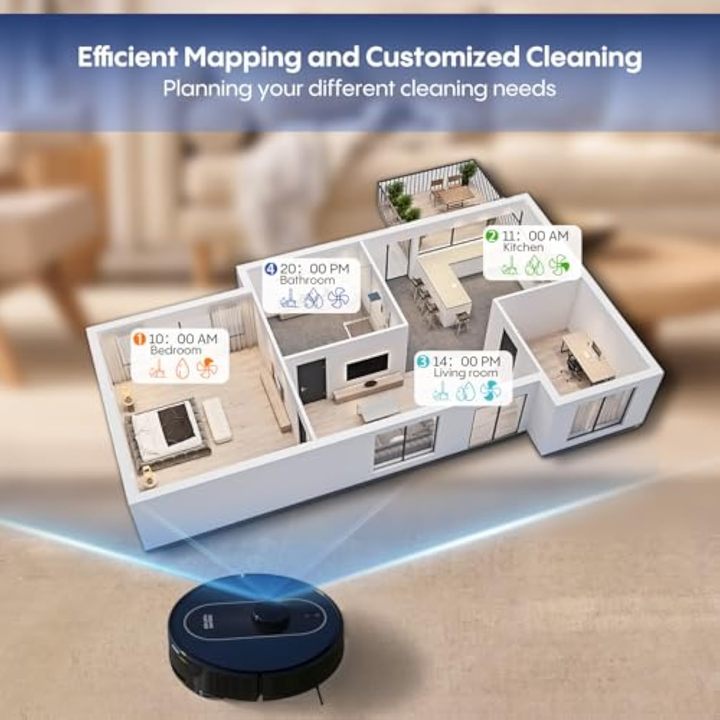 S6 Pro APP Robot Vacuum Cleaner Mop 5000Pa 360 LiDAR 3L Dust Station Self-Emptying Feature for Pet Hair Hard Floors