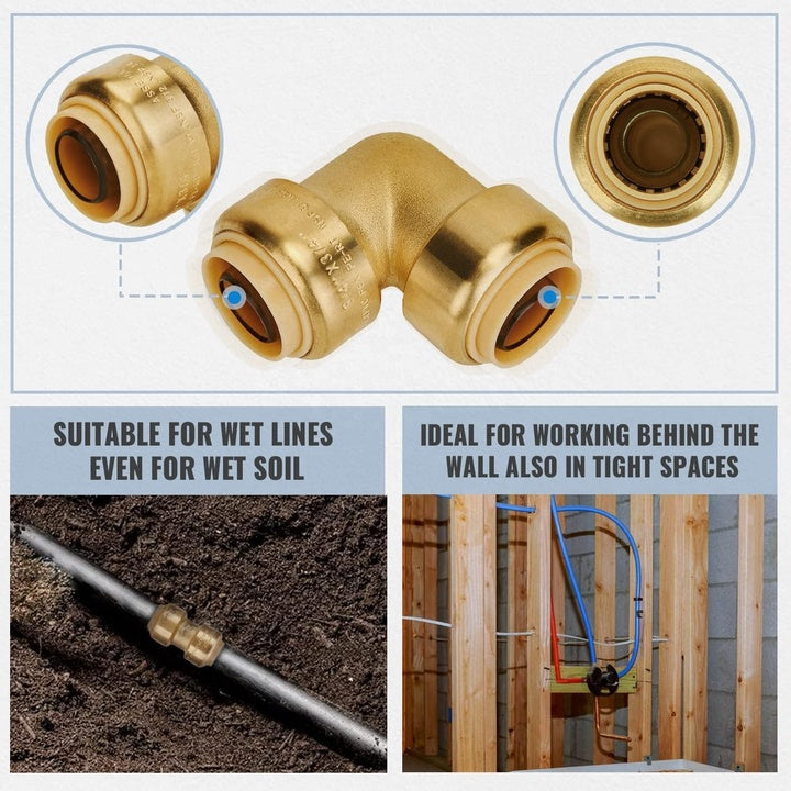 SharkBite Compatible Fittings PEX Copper Pipe Quick Push Fitting