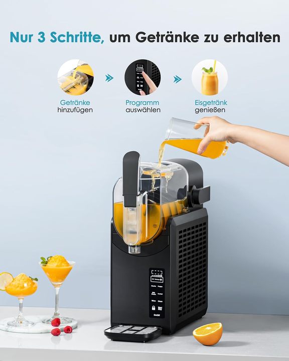 EUHOMY 2.6L Home Use Ice Cream Maker Self-Cleaning Slush Machine Child Safety Features 5 Preset Programs No Ice Cubes Needed