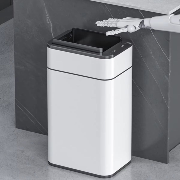 ELPHECO 30L Indoor Household Smart Rectangle Trash Can Wings-Open Design with Trash Bag Fixer for Kitchen & Office Use