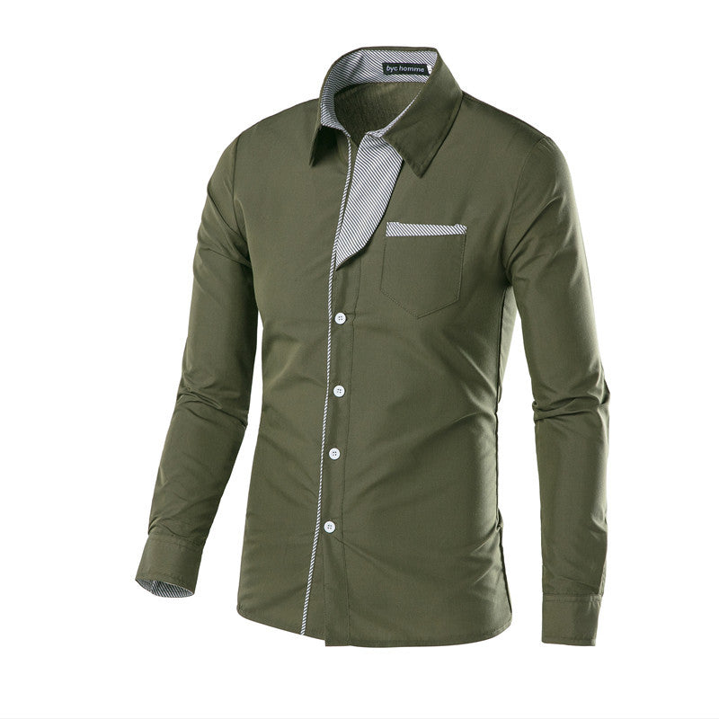 enerup wholesale new design camisa masculina long sleeve mens korean slim formal casual male dress shirt