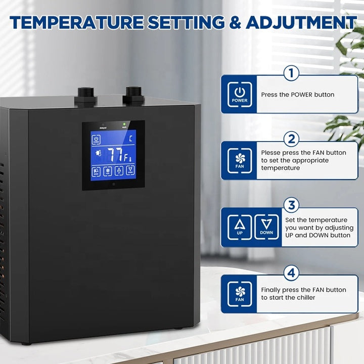 Source Factory 1/3 HP 79gal Aquarium Chiller Ice Bath Chiller Both Cooling System Chiller for Cold Plunge Pools/fish Farming