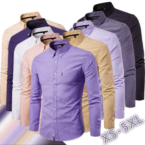 Custom Wholesale Different Colors Polyester or 100% Cotton Mens Formal Long Sleeve Pain Solid Casual Business Dress Shirts