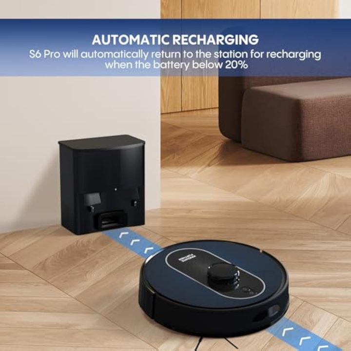 S6 Pro APP Robot Vacuum Cleaner Mop 5000Pa 360 LiDAR 3L Dust Station Self-Emptying Feature for Pet Hair Hard Floors