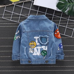 Hot-Sale Kids Cartoon Outerwear Coats Baby Boys Autumn Clothes Denim Kids Denim Jacket For Kids Spot In Bulk