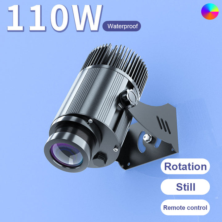 Waterproof Night Billboard Advertising Light Outdoor LED Gobo Projector Custom Logo 100W IP67 for Building Exterior Wall
