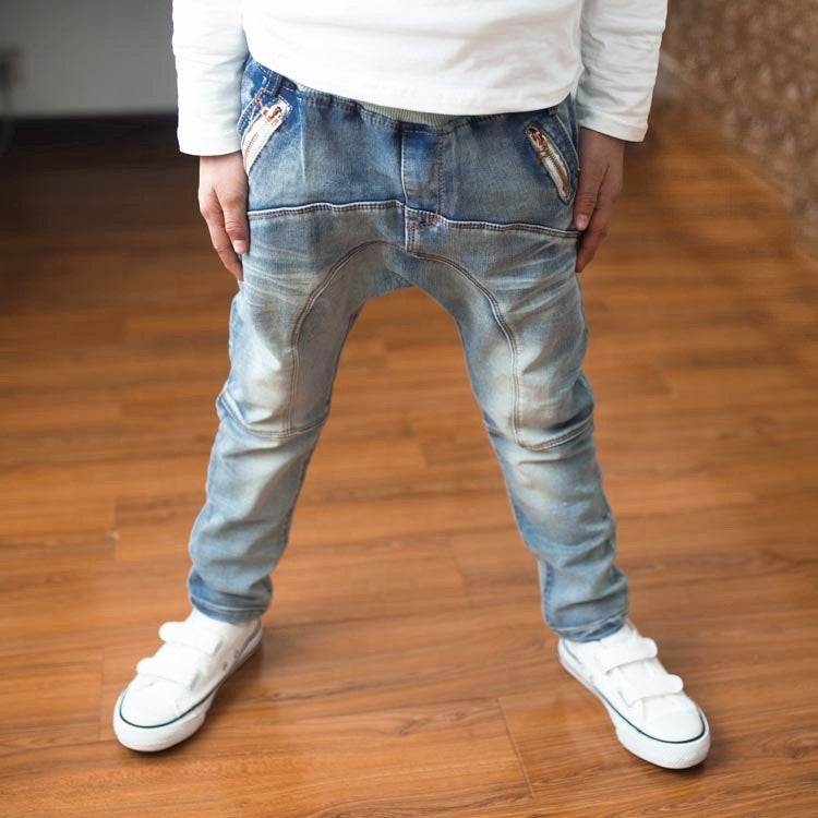 Hot sale pure cotton denim boy's jeans trousers high quality fashion denim pants for kids jeans