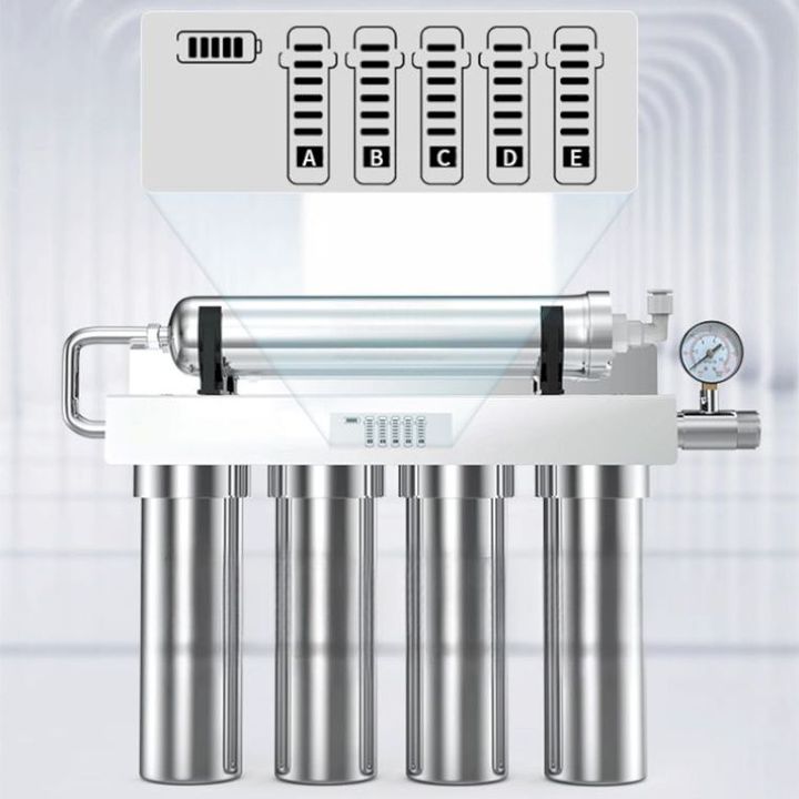Manual Ultrafiltration Under-Sink Water Purifier 5 Stages Stainless Steel UF Household System with Self-Cleaning