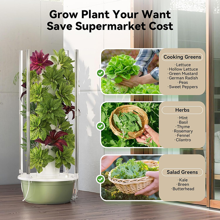 Aeroponic Tower Vertical Farming Hydroponic Tower Growing System for Vegetable Indoor Aeroponics Tower