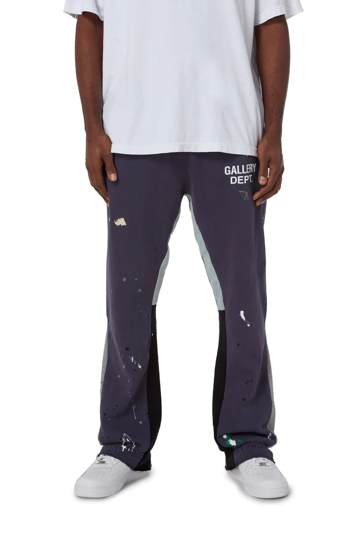 Custom Logo Stack Flare Sweatpants Men Jogger Track Sweat Pants Trousers Patchwork Graffiti Paint Splatter Elastic Men Pants