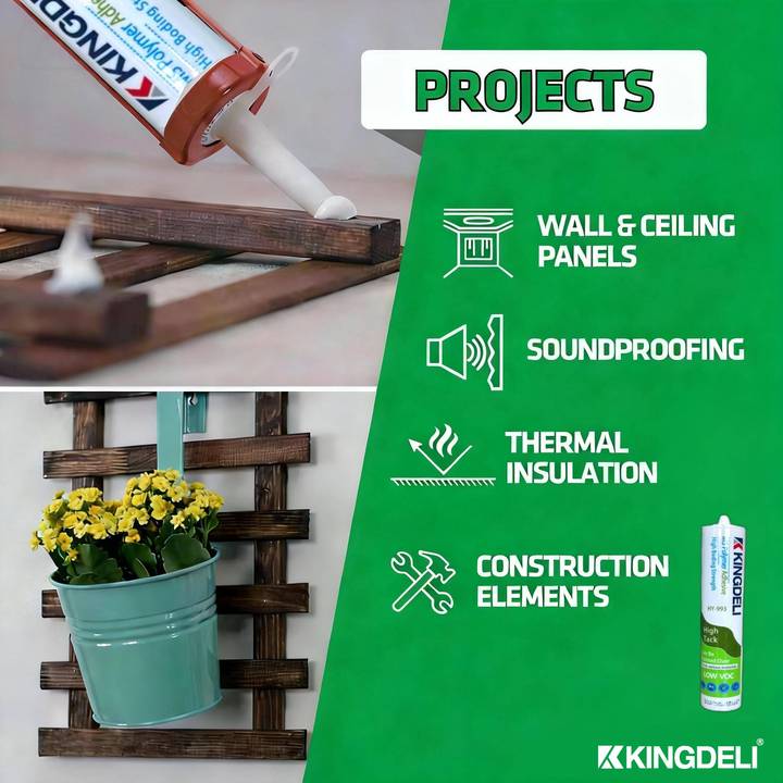 Kingdeli HY993 High Strength MS Polymer Adhesive for Heavy Duty Construction Woodworking & Transportation Bonding
