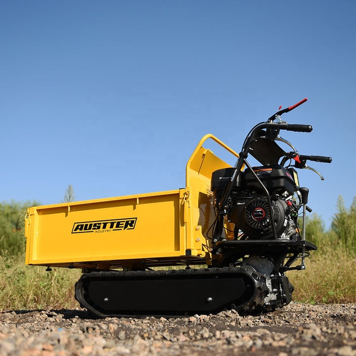AUSTTER 500KG Self-Propelling Rubber Track Mini Transporter Dumper Hydraulic Power Barrow Crawler Tracked Mini Dumper