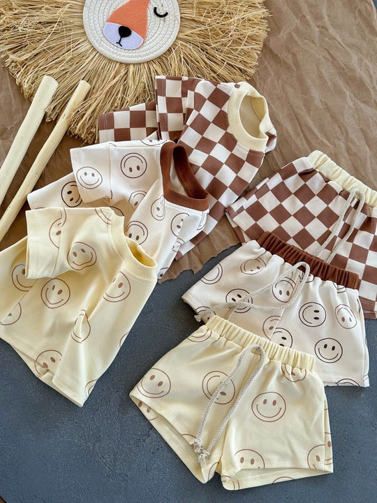 Summer Baby Boy and Girls Clothing Set Printing New Fashion Infant Clothes Sport Baby Suit T-shirt and Shorts Two-piece Set Lbc