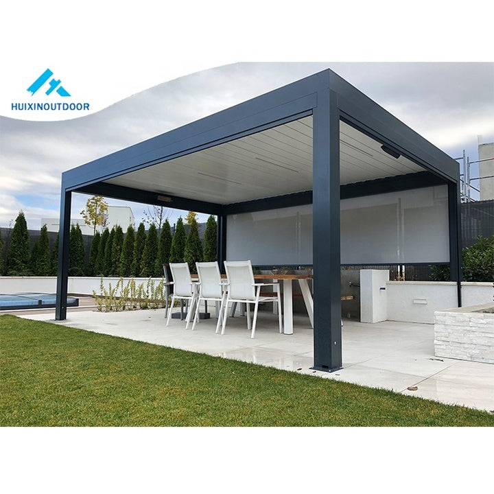 Factory Wholesale Terrace Sunscreen Pergola Patio Sun Shade Roof and Screen Louver Aluminum Uplion Gazebo